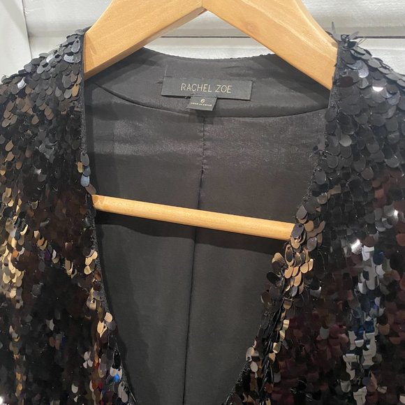 Rachel Zoe Black Sequin Dress - Size 6 - Picture 2 of 4